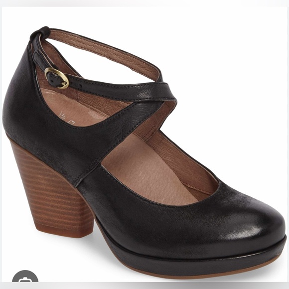 Dansko Shoes - Dansko Womens Minette Chunky Heels Size 41 EU 10.5 US Comfort Black Leather Pump